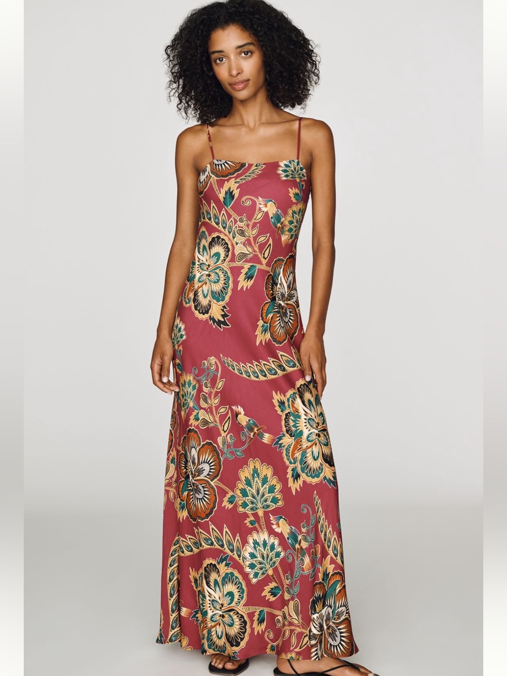 FARM Rio Berry Floral Maxi Dress with Yellow and Green Accents